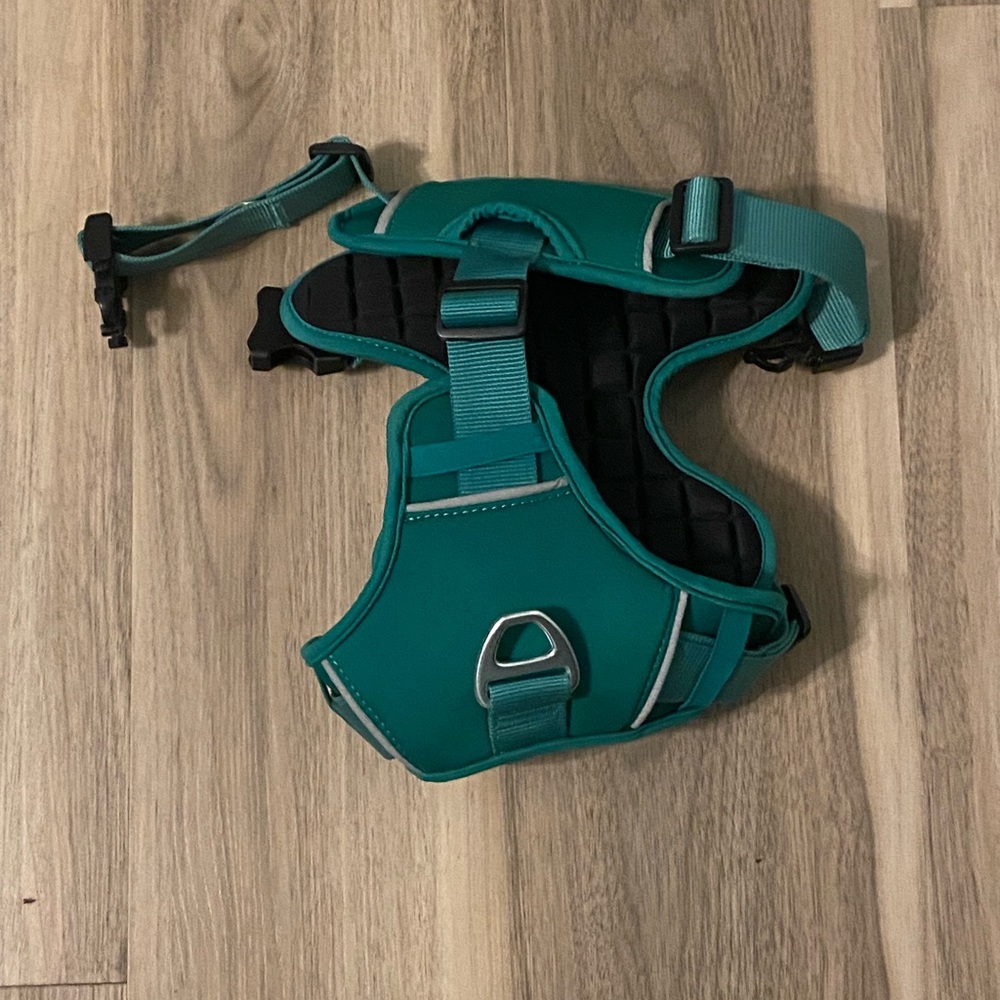 Hunter Green Dog Harness with Black Accents